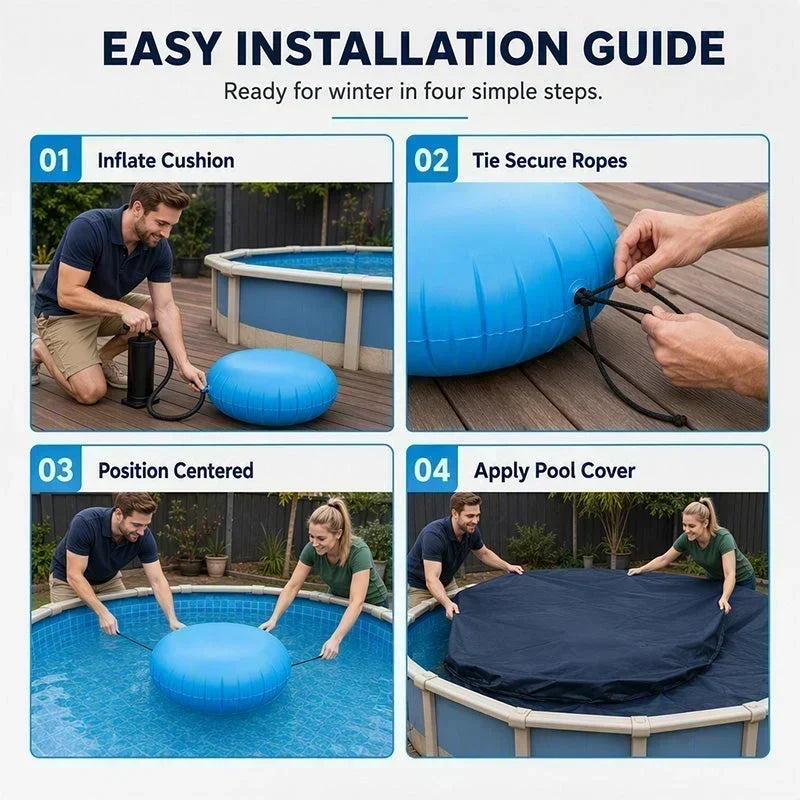 Coussin d'air d'hivernage pour piscine gonflable ronde LIMITED©\TIME – Réducteur de pression de glace, protecteur de piscine pour l'hiver