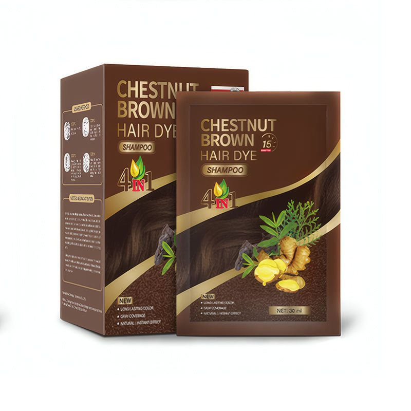 Shampoing colorant aux plantes 4 en 1