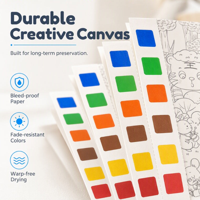 Livre de peinture à l'aquarelle de poche pour enfants
