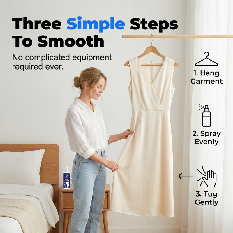 Spray Anti-Plis de Voyage – La solution rapide pour défroisser chemises, costumes et robes sans repassage !