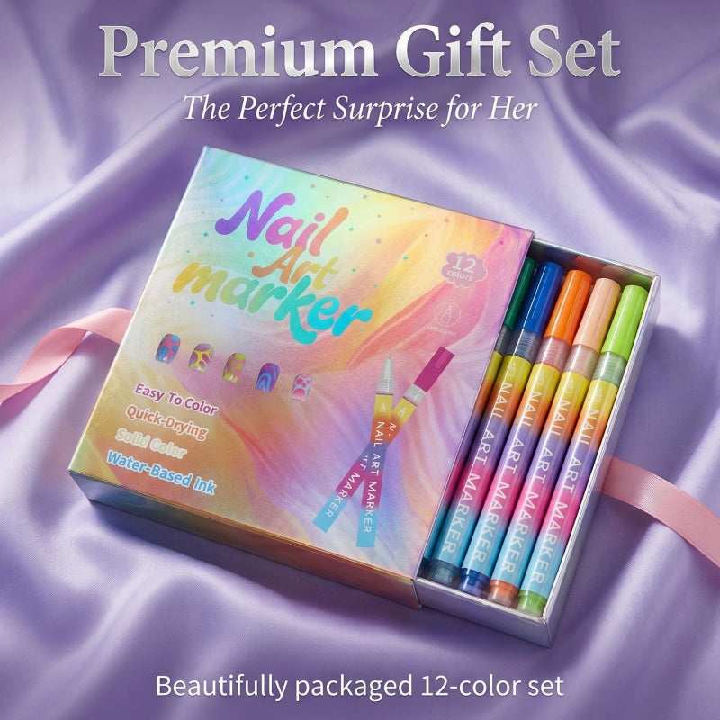 Lot de 12 stylos marqueurs pour nail art