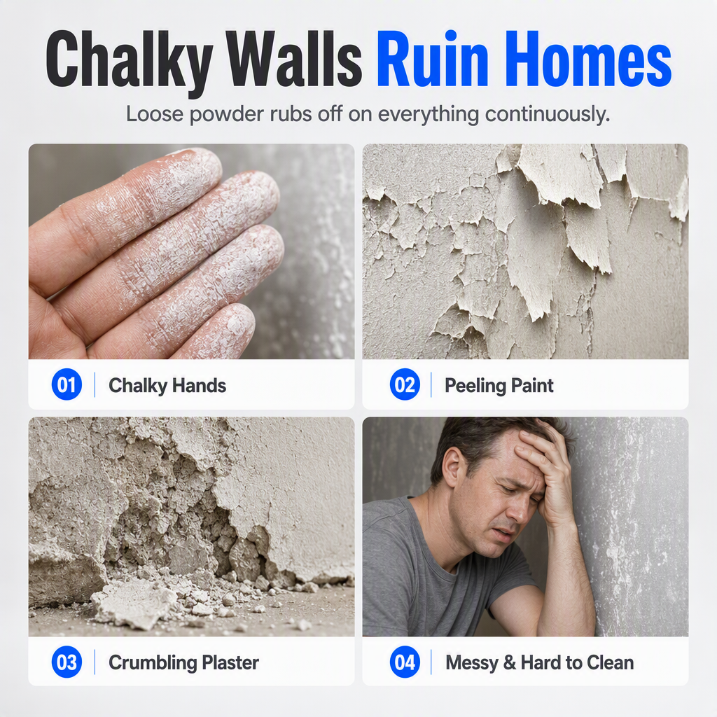 Solution de réparation murale¡ªprévient le farinage, offre une adhérence profonde et est imperméable. Rend vos murs plus solides