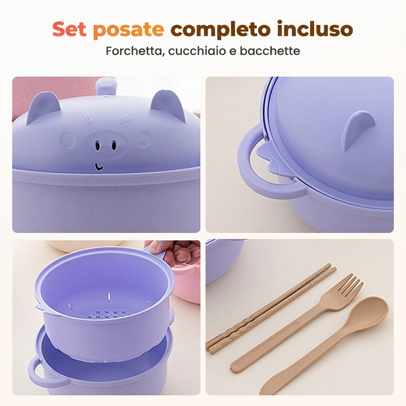 Ensemble de bols à ramen créatifs, compatibles micro-ondes