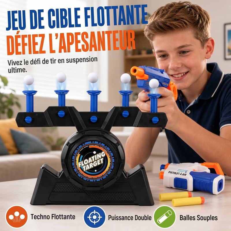 Jouet de tir à la cible avec balles flottantes électriques et alimentation USB