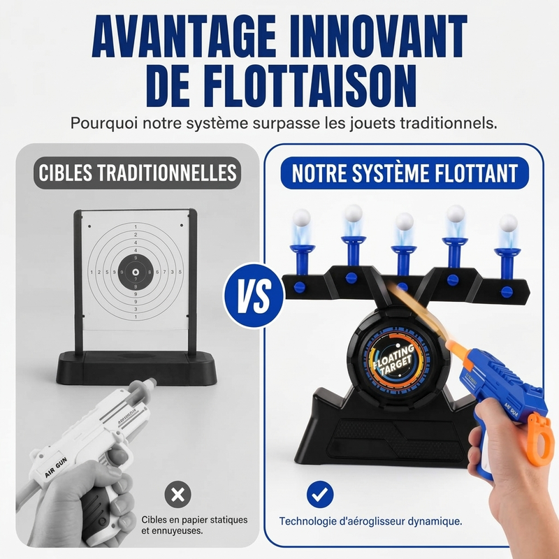 Jouet de tir à la cible avec balles flottantes électriques et alimentation USB
