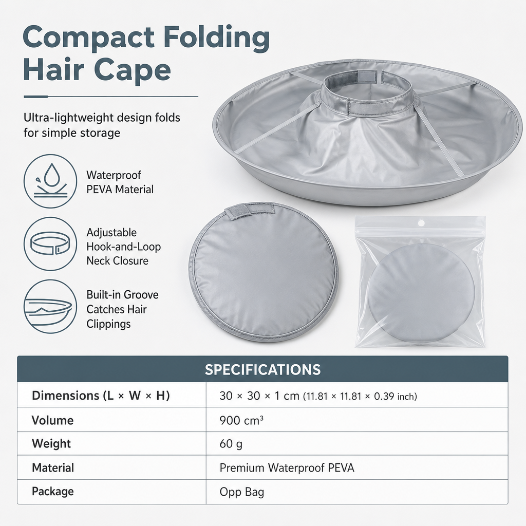 Cape de coupe de cheveux respirante de taille moyenne grise pour adulte et blouse de salon de teinture capillaire inodore