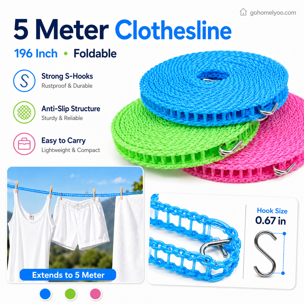 Corde à linge coupe-vent et antidérapante Dites adieu au chaos de la lessive par temps venteux