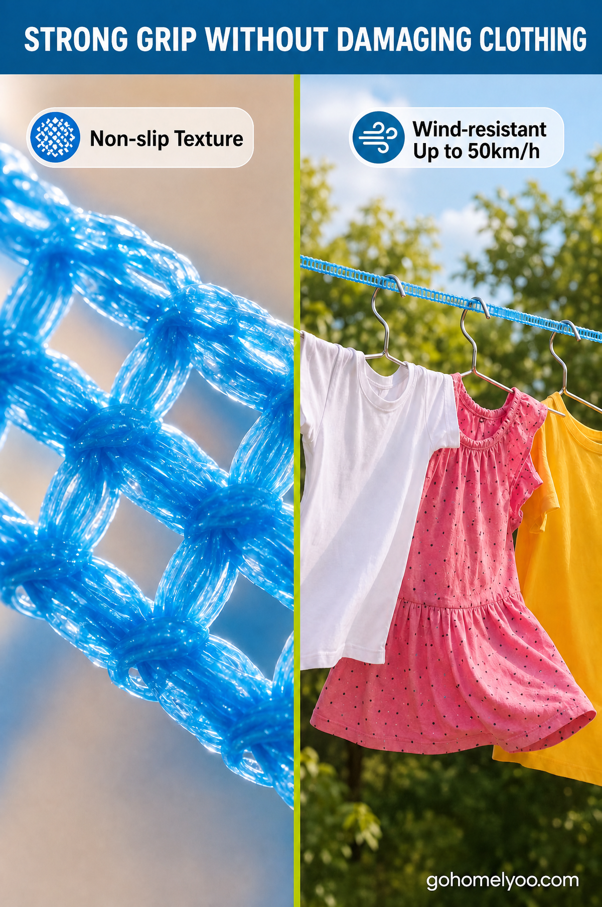 Corde à linge coupe-vent et antidérapante Dites adieu au chaos de la lessive par temps venteux