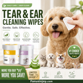 Surprise ! Garder votre ami à quatre pattes propre est essentiel ! Lingettes nettoyantes naturelles à base de plantes pour les yeux et les oreilles des animaux.