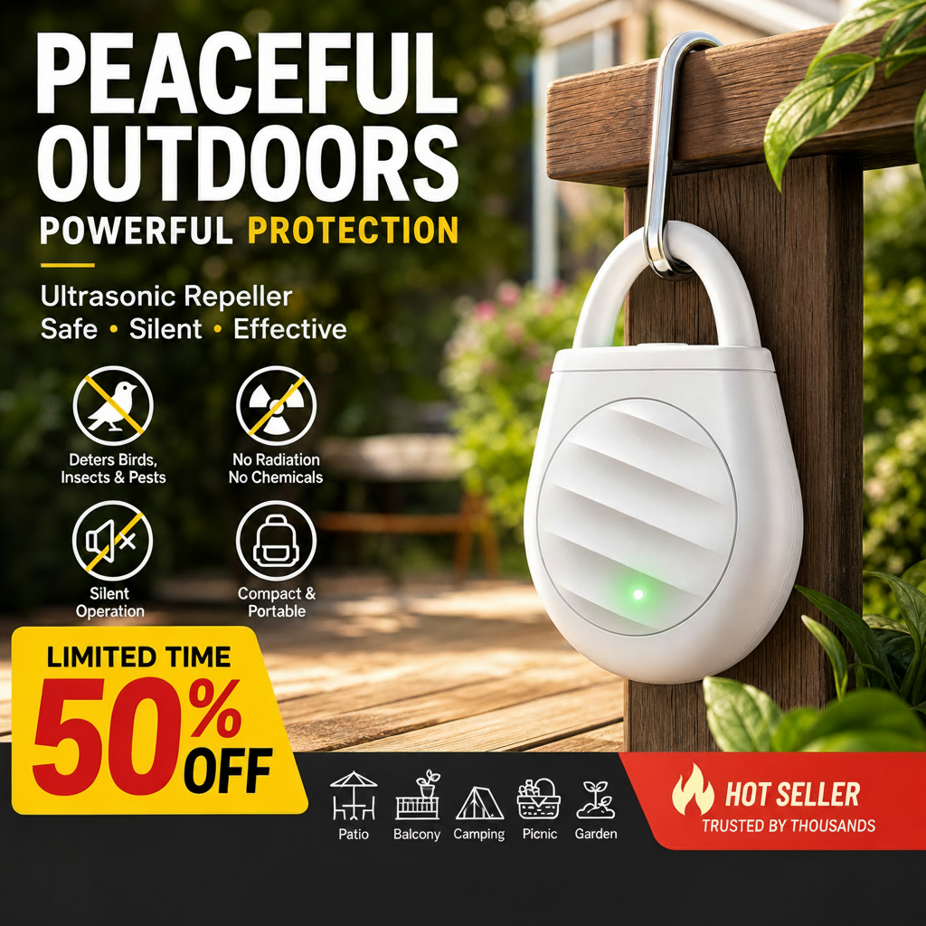 Fini les problèmes avec les oiseaux, les bêtes et les criquets ! Porte-clés répulsif à ultrasons portable pour oiseaux