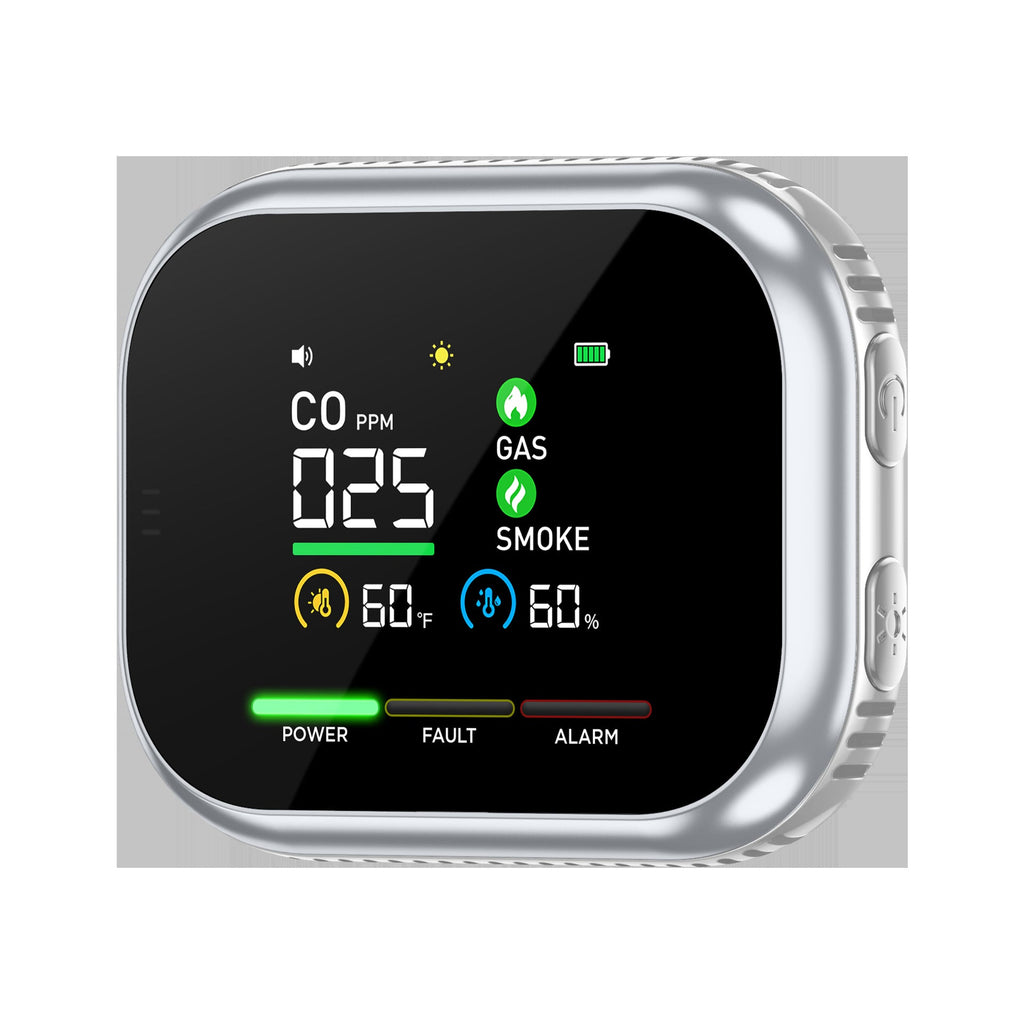 Alarme multi-gaz portable avec écran LCD et batterie de secours